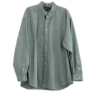 Ralph Lauren Blake Cotton Casual Button Down Shirt XXL Green